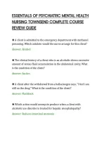 Essentials Of Psychiatric Mental Health&NewLine;Nursing Townsend Complete Course&NewLine;Review Guide