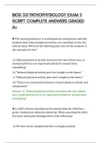 Biod 331 Pathophysiology Exam 3&NewLine;Script Complete Answers Graded&NewLine;A&plus;
