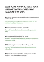 Essentials Of Psychiatric Mental Health&NewLine;Nursing Townsend Comprehensive&NewLine;Review And Study Guide