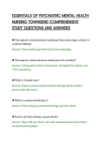 Essentials Of Psychiatric Mental Health&NewLine;Nursing Townsend Comprehensive&NewLine;Study Questions And Answers