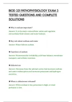 Biod 331 Pathophysiology Exam 3&NewLine;Tested Questions And Complete&NewLine;Solutions
