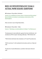 Biod 331 Pathophysiology Exam 4&NewLine;Actual Paper Solved Questions