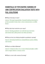 Essentials Of Psychiatric Nursing By&NewLine;Ann Certification Evaluation Tests With&NewLine;Full Solutions