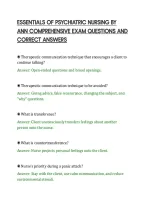Essentials Of Psychiatric Nursing By&NewLine;Ann Comprehensive Exam Questions And&NewLine;Correct Answers