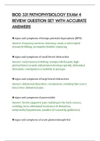 Biod 331 Pathophysiology Exam 4&NewLine;Review Question Set With Accurate&NewLine;Answers