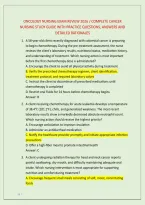 Oncology Nursing Exam Review 2026 &sol; Complete Cancer &NewLine;Nursing Study Guide With Practice Questions&comma; Answers And &NewLine;Detailed Rationales 