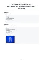Biodiversity Exam 3 Frazier&NewLine;Updated Actual Questions With Correct&NewLine;Answers