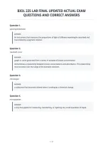 Biol 225 Lab Final Updated Actual Exam&NewLine;Questions And Correct Answers