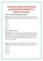 ATI Dosage Calculation PN Adult medical &NewLine;surgical PROCTORED ASSESSMENT 3&period;2 &NewLine;Questions and Answers 