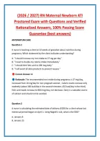 &lpar;2026 &sol; 2027&rpar; RN Maternal Newborn ATI &NewLine;Proctored Exam with Questions and Verified &NewLine;Rationalized Answers&comma; 100&percnt; Passing Score &NewLine;Guarantee &lpar;best answers&rpar;