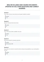 Biol100 Syllabus And Course Documents&NewLine;Updated Actual Exam Questions And Correct&NewLine;Answers