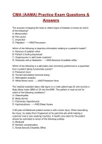 CMA &lpar;AAMA&rpar; Practice Exam Questions & Answers&vert; 100&percnt; Verified&vert; 2026