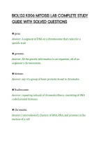 Biol133 K006 Mitosis Lab Complete Study&NewLine;Guide With Solved Questions
