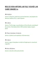 Biol133 K006 Mitosis Lab Fully Solved Lab&NewLine;Guide Graded A&plus;
