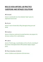 Biol133 K006 Mitosis Lab Practice&NewLine;Questions And Detailed Solutions