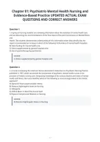 Chapter 01&colon; Psychiatric-Mental Health Nursing and&NewLine;Evidence-Based Practice UPDATED ACTUAL EXAM&NewLine;QUESTIONS AND CORRECT ANSWERS
