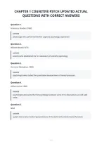 Chapter 1 Cognitive Psych Updated Actual&NewLine;Questions With Correct Answers