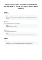 Chapter 1&colon; Foundations of Psychiatric Mental Health&NewLine;Nursing UPDATED ACTUAL QUESTIONS WITH CORRECT&NewLine;ANSWERS
