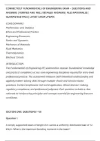 Connecticut Fundamentals Of Engineering Exam &ndash; Questions And&NewLine;Answers &vert; Verified And Well Detailed Answers &vert; Plus Rationales &vert;&NewLine;Guaranteed Pass &vert; Latest Exam Update