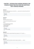 Chapter 1&comma; Introducing Nursing Research For&NewLine;Evidence Based Practice Expected Questions&NewLine;With Verified Answers