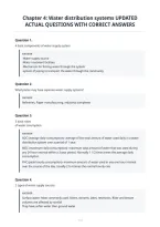 Chapter 4&colon; Water distribution systems UPDATED&NewLine;ACTUAL QUESTIONS WITH CORRECT ANSWERS