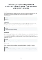 Chapter 6 Quiz Questions &lpar;Education&NewLine;Psychology&rpar; Updated Actual Exam Questions&NewLine;And Correct Answers