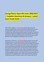  &NewLine; &NewLine;OrangeTheory Open Mic Exam 2026&sol;2027 &NewLine;&vert; Complete Questions & Answers &vert; Latest Exam Study Guide &NewLine;