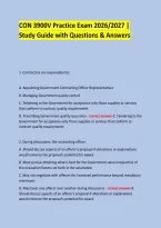 CON 3900V Practice Exam 2026&sol;2027 &vert; &NewLine;Study Guide with Questions & Answers &NewLine; &NewLine; &NewLine;