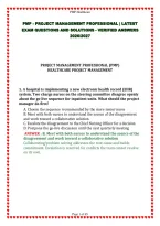Pmp - Project Management Professional &vert; Latest Exam Questions And Solutions - Verified Answers 2026&sol;2027&NewLine;&NewLine;