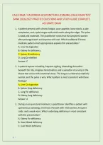 Cale Exam &sol; California Acupuncture Licensing &lpar;Cale&rpar; Exam Test  &NewLine;Bank 2026&sol;2027 Practice Questions And Study Guide Complete &NewLine;Accurate Exam