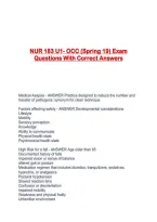 NUR 183 U1- OCC &lpar;Spring 19&rpar; Exam Questions With Correct Answers
