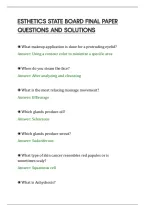 Esthetics State Board Final Paper&NewLine;Questions And Solutions