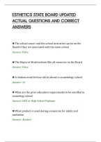 Esthetics State Board Updated&NewLine;Actual Questions And Correct&NewLine;Answers&NewLine;