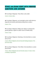 Ethics 205 Exam Script With Verified&NewLine;Questions And Answer