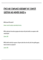 Ethics And Compliance Assessment Uhc Complete&NewLine;Questions And Answers Graded A&plus;