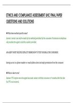 Ethics And Compliance Assessment Uhc Final Paper&NewLine;Questions And Solutions