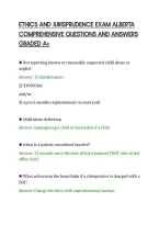 Ethics And Jurisprudence Exam Alberta&NewLine;Comprehensive Questions And Answers&NewLine;Graded A&plus;