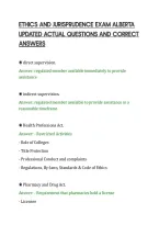 Ethics And Jurisprudence Exam Alberta&NewLine;Updated Actual Questions And Correct&NewLine;Answers