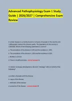 Advanced Pathophysiology Exam 1 Study &NewLine;Guide &vert; 2026&sol;2027 &vert; Comprehensive Exam Review &NewLine; &NewLine;