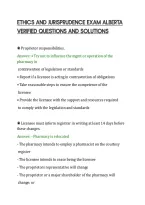 Ethics And Jurisprudence Exam Alberta&NewLine;Verified Questions And Solutions