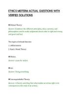 Ethics Midterm Actual Questions With&NewLine;Verified Solutions