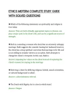 Ethics Midterm Complete Study Guide&NewLine;With Solved Question