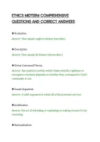Ethics Midterm Comprehensive&NewLine;Questions And Correct Answers