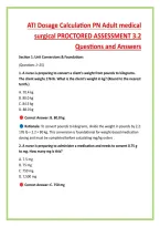 ATI Dosage Calculation PN Adult medical &NewLine;surgical PROCTORED ASSESSMENT 3&period;2 &NewLine;Questions and Answers 