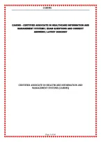 Cahims &ndash; Certified Associate In Healthcare Information And Management Systems &vert; Exam Questions And Correct Answers &vert; Latest 2026&sol;2027
