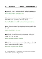 Bls Cpr Exam 73 Complete Answer Guide