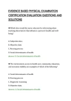 Evidence Based Physical Examination&NewLine;Certification Evaluation Questions And&NewLine;Solutions
