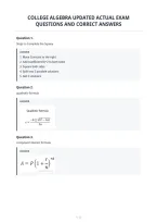 College Algebra Updated Actual Exam&NewLine;Questions And Correct Answers