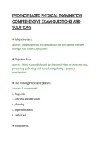Evidence Based Physical Examination Comprehensive Exam Questions And Solutions