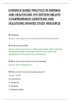 Evidence Based Practice In Nursing And&NewLine;Healthcare Melnyk Comprehensive&NewLine;Study Questions And Answers&NewLine;